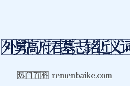 外舅高府君墓志铭近义词是什么意思的图片